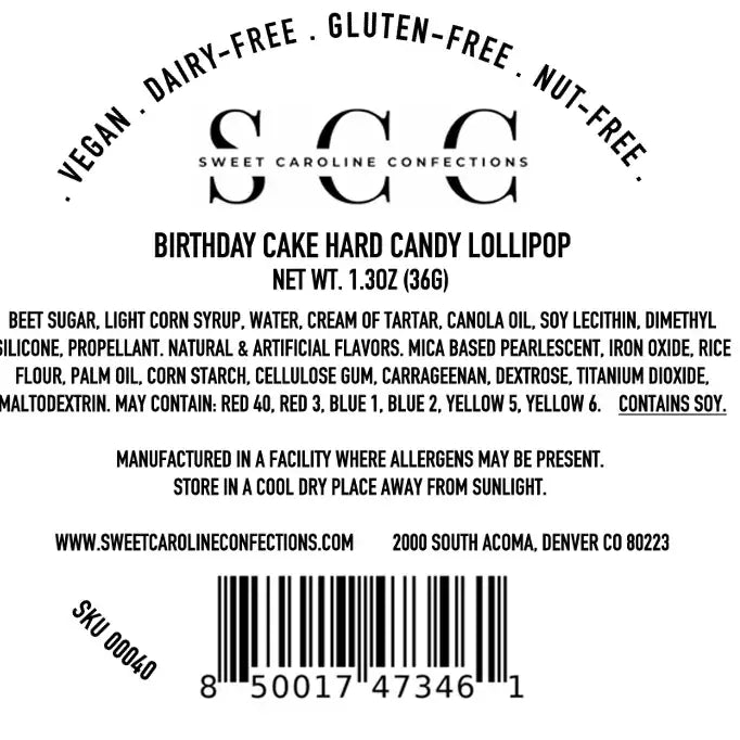 Celebration Sparkle Lollipop – Birthday Cake Flavor