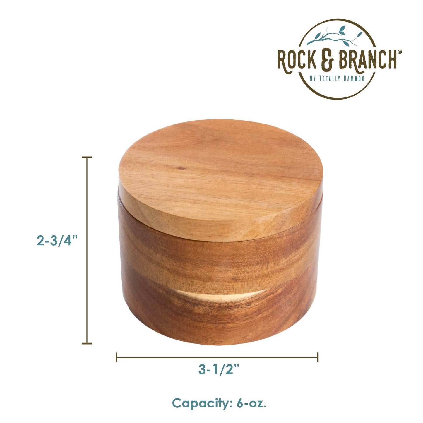 Acacia Salt Cellar with Swivel Lid