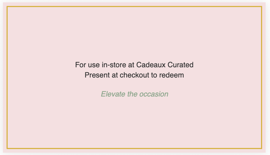 Cadeaux Curated Gift Card