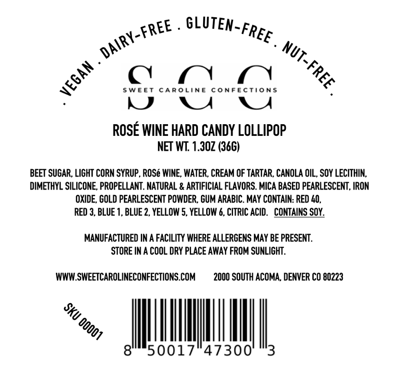 Rosé Wine Sparkle Lollipop - Rosé Wine Flavor,