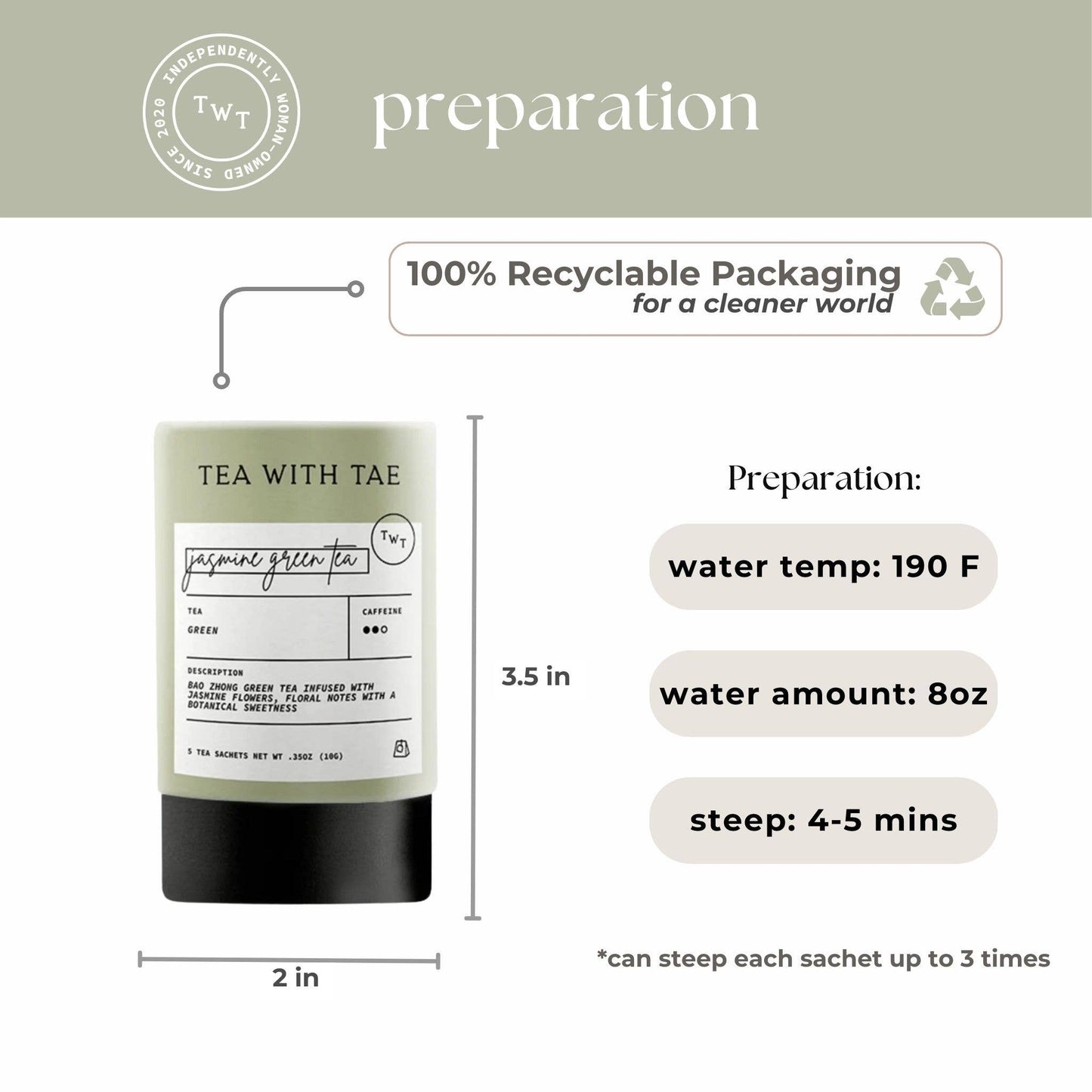 Herbal Mini Tea Tube - Jasmine Green Tea