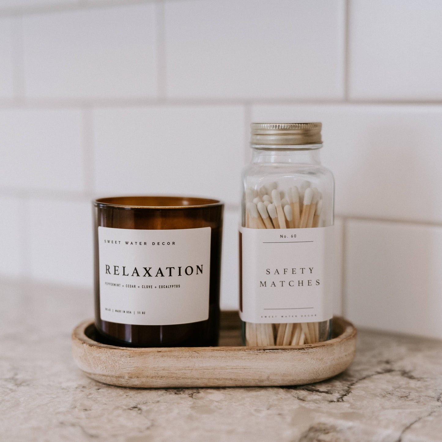 Luxury Safety Matches – White Tip (Glass Apothecary Jar)