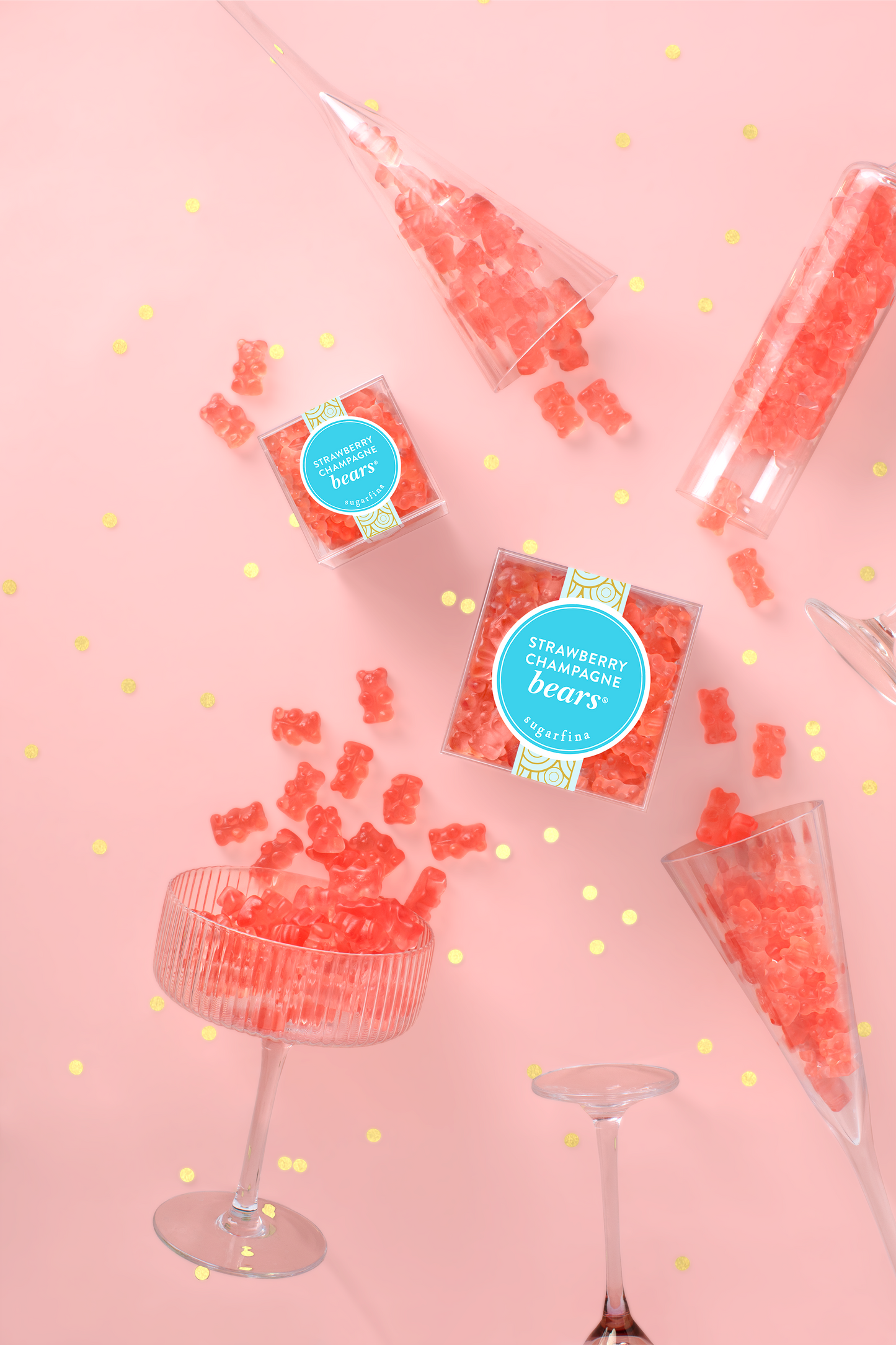 Strawberry Champagne Bears - Small Candy Cube