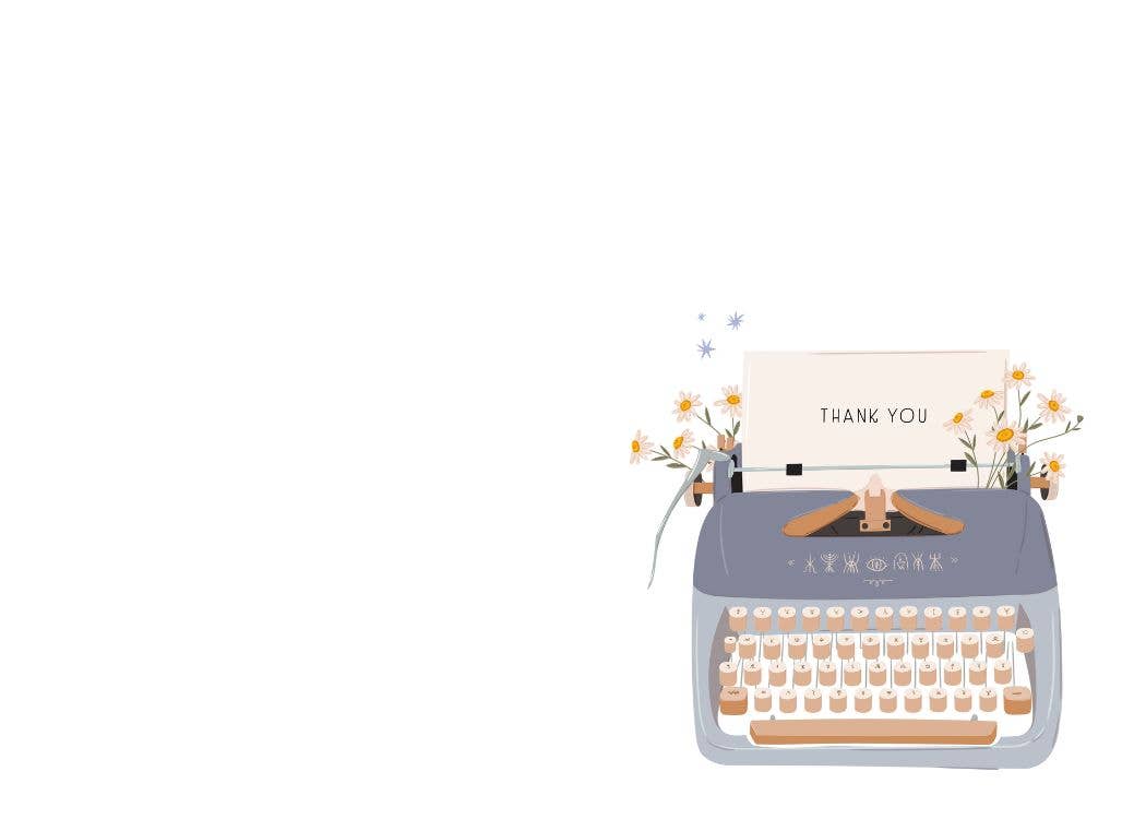 THANK YOU TYPEWRITER MINI CARD