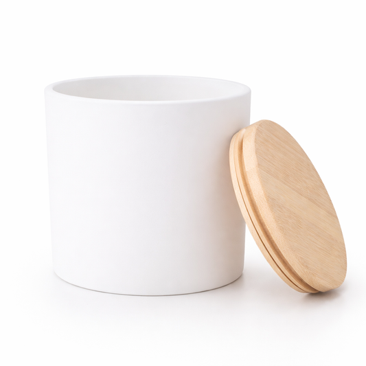 Matte White Glass Candle Vessel