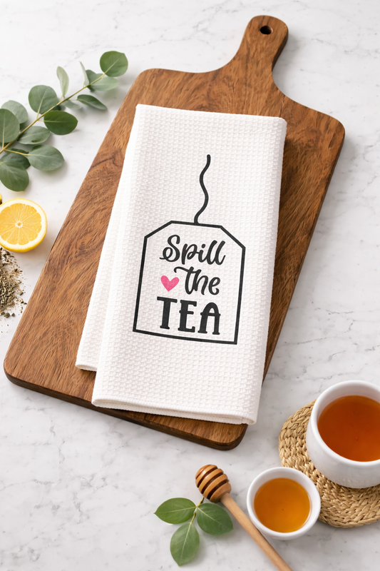 Spill the Tea Waffle Kitchen Towel