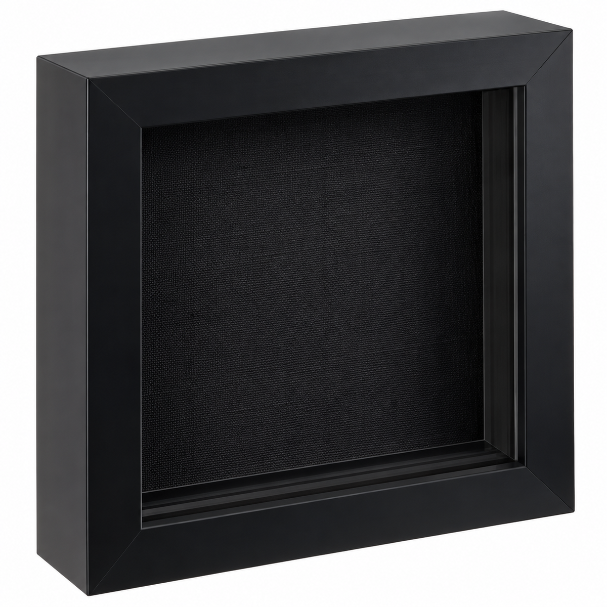 Empty black 6x6 shadow box frame used for handcrafted oyster shell artwork