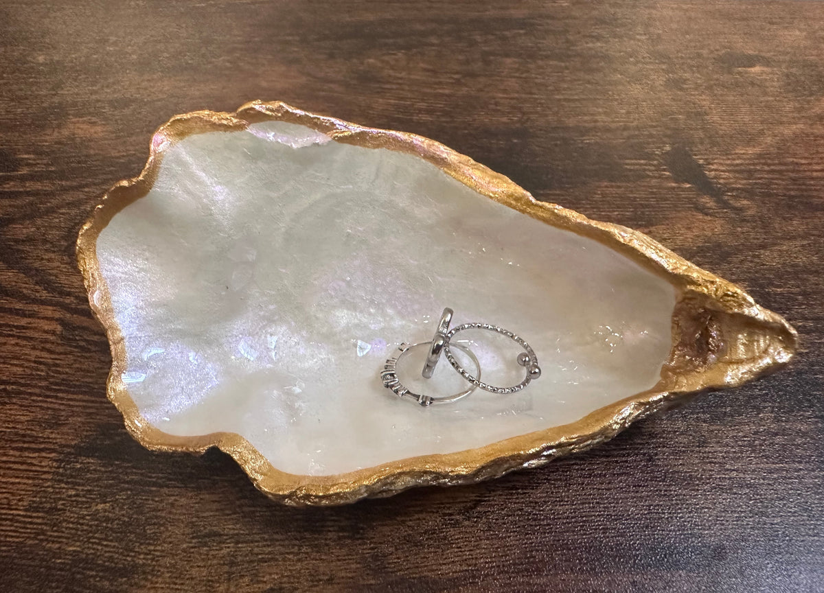 Handcrafted Oyster Shell Trinket Dish & Coastal Decor