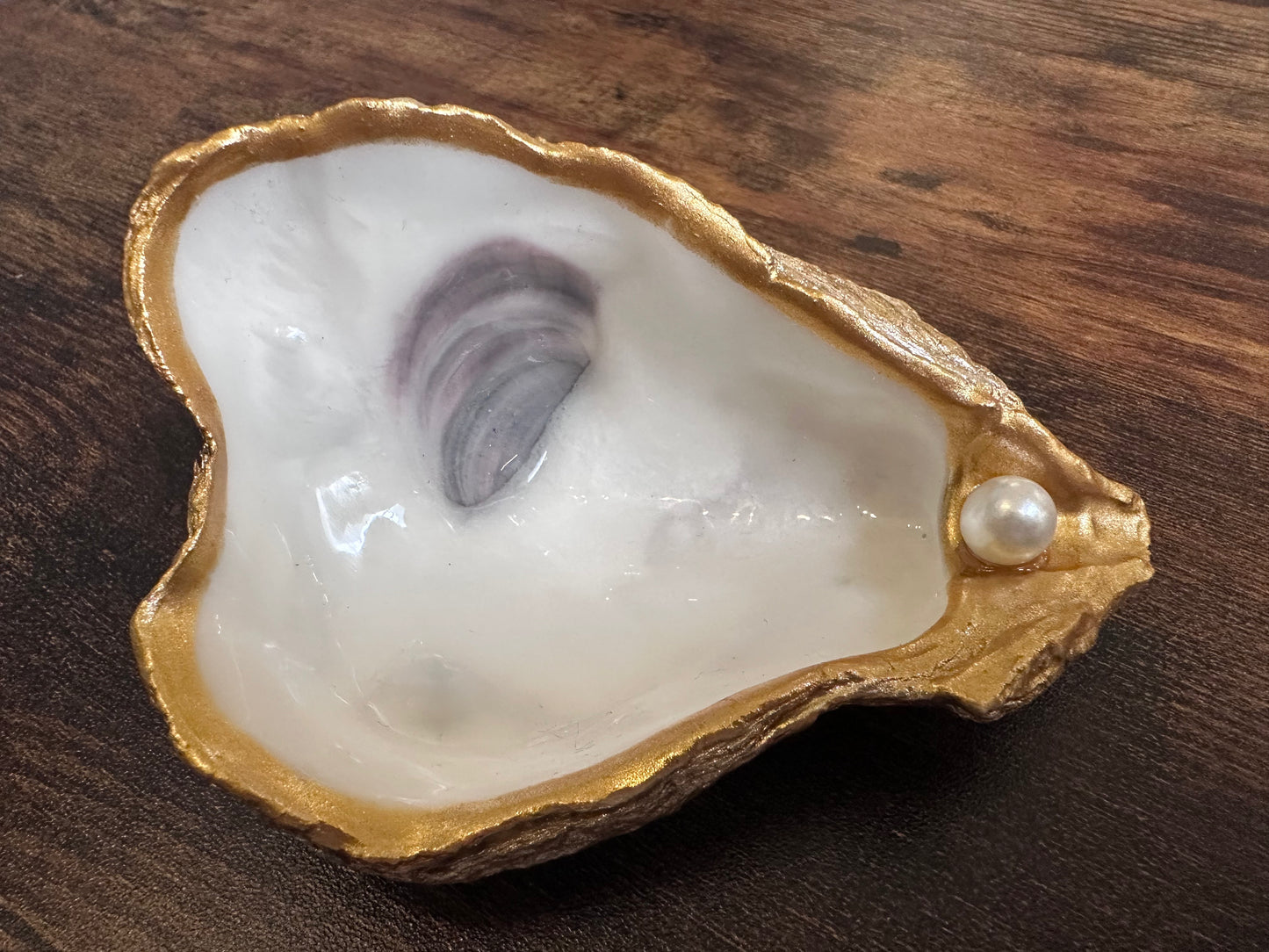 Handcrafted Oyster Shell Trinket Dish & Coastal Decor