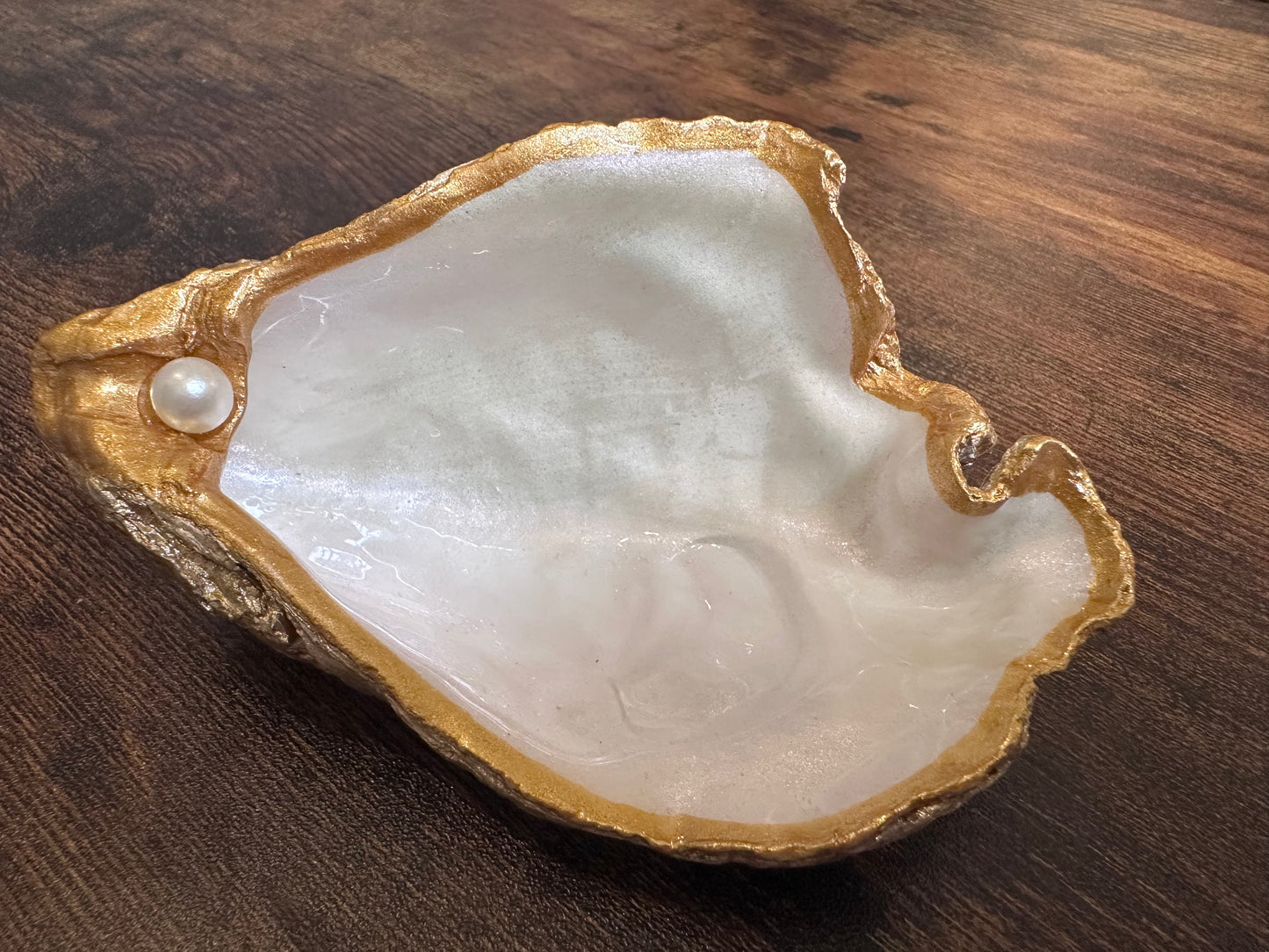 Handcrafted Oyster Shell Trinket Dish & Coastal Decor