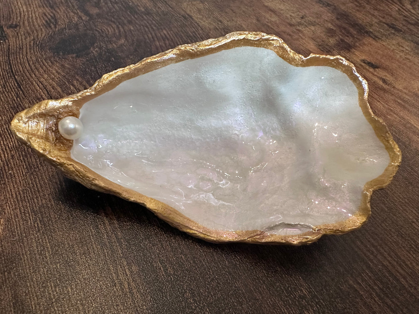 Handcrafted Oyster Shell Trinket Dish & Coastal Decor