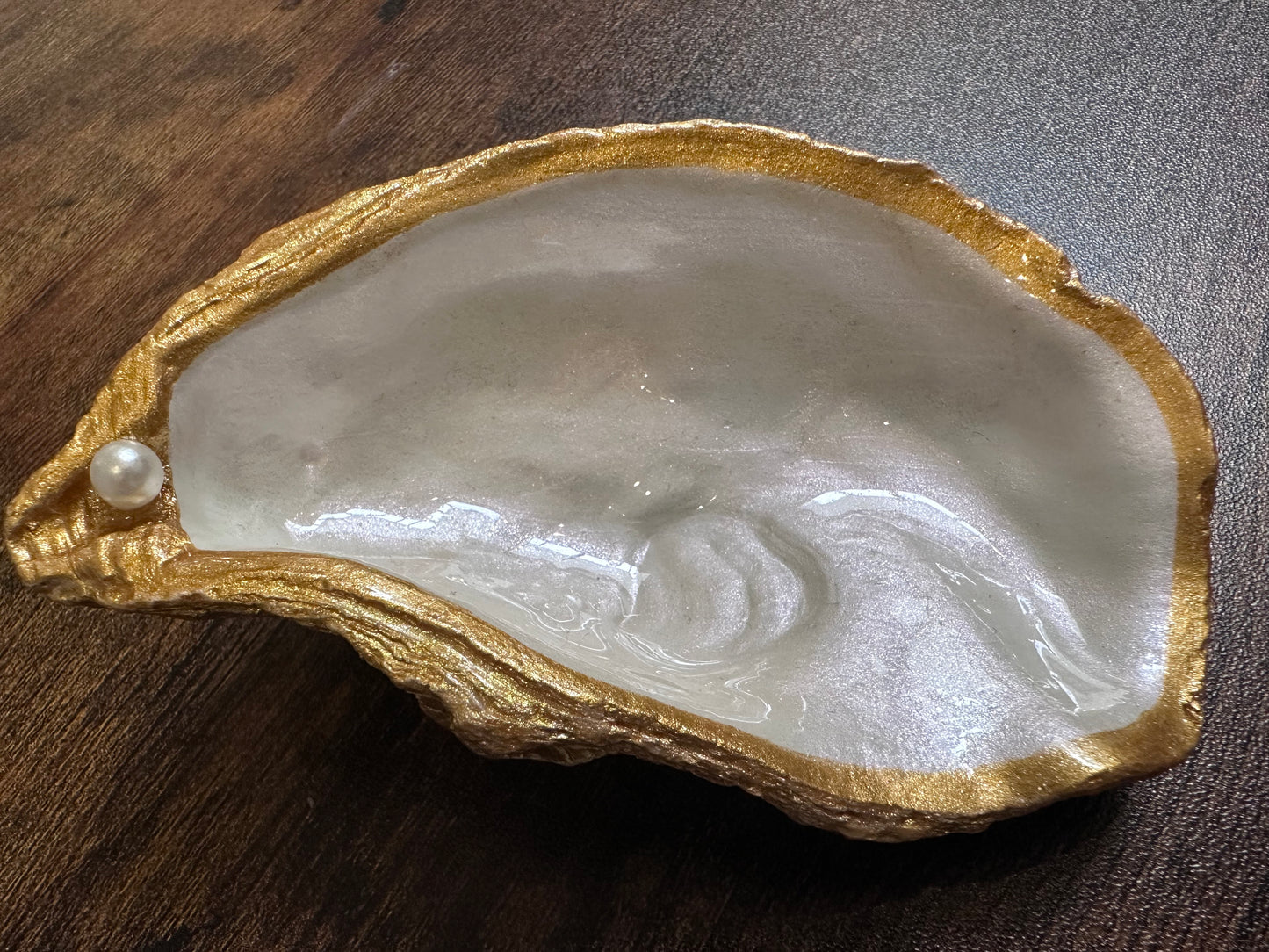 Handcrafted Oyster Shell Trinket Dish & Coastal Decor