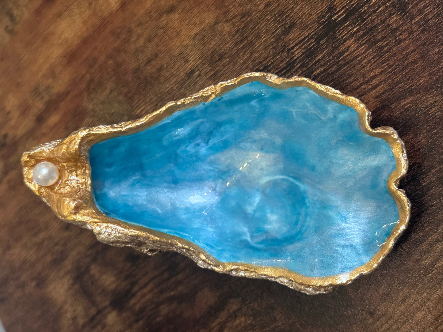 Handcrafted Oyster Shell Trinket Dish & Coastal Decor