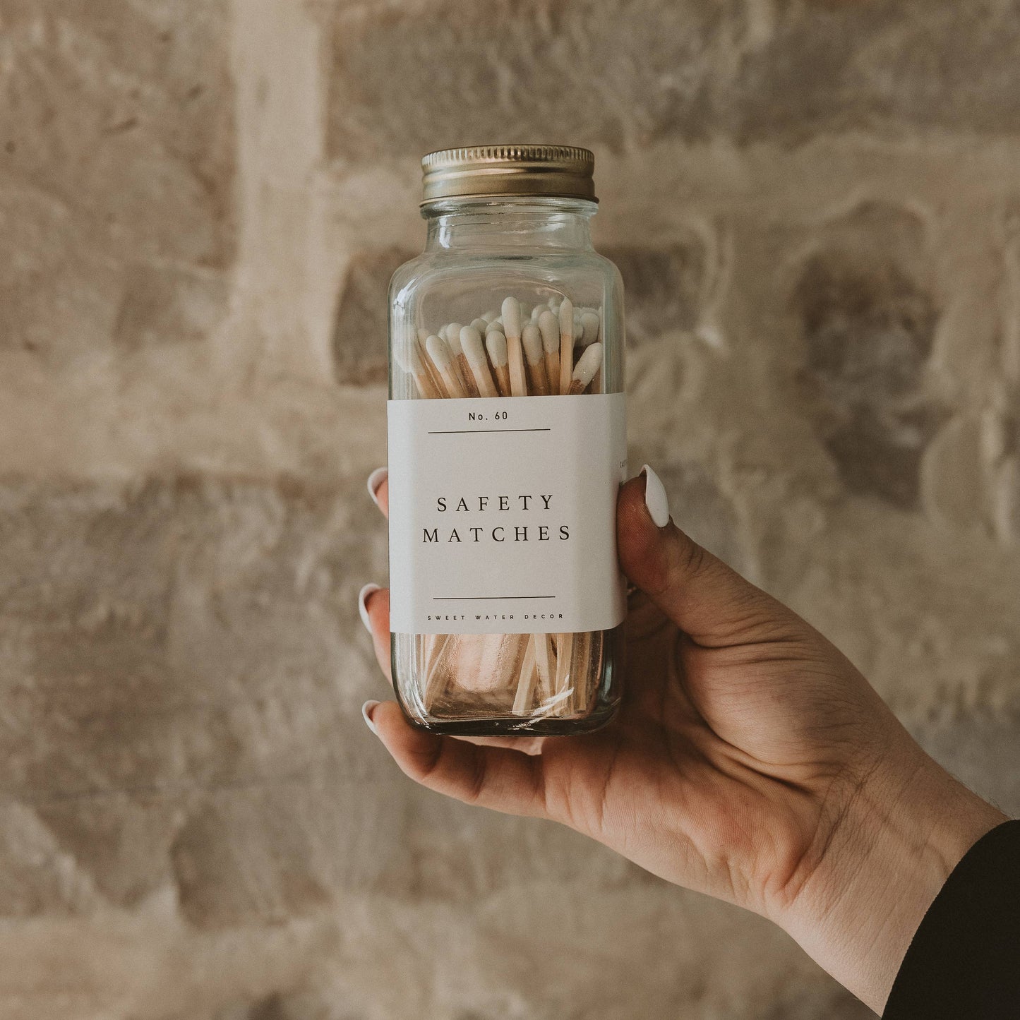 Luxury Safety Matches – White Tip (Glass Apothecary Jar)