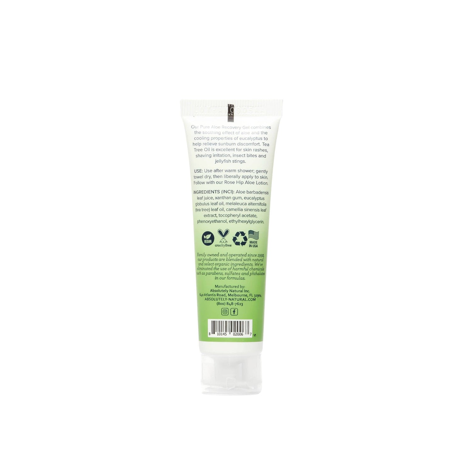 Pure Aloe Recovery Gel - Travel Size 1 oz