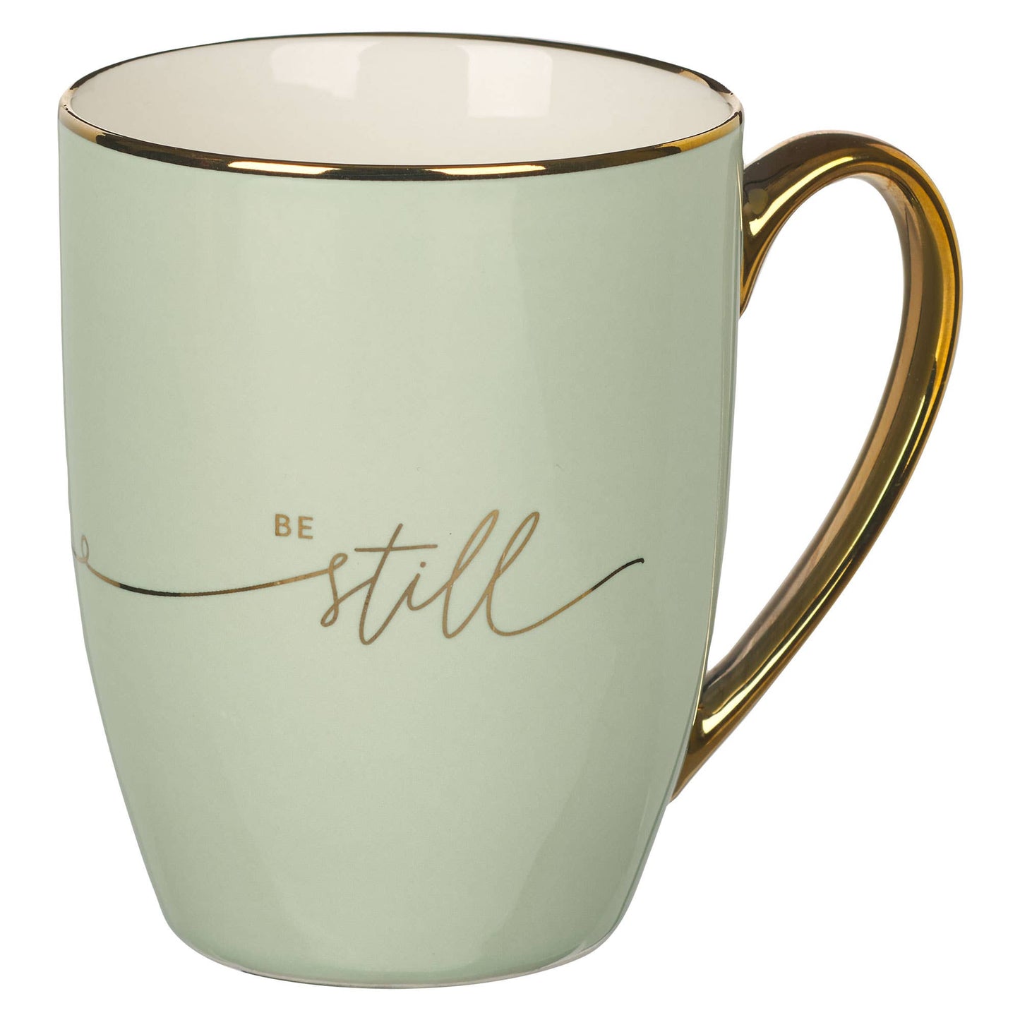 Ceramic Mug – Be Still & Know (Mint/Gold)