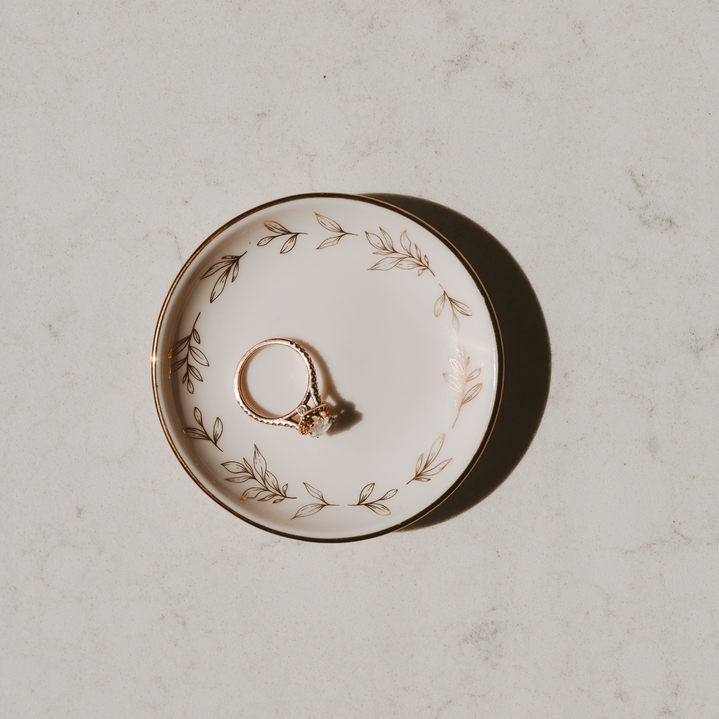 Gold Leaf Ceramic Trinket Dish