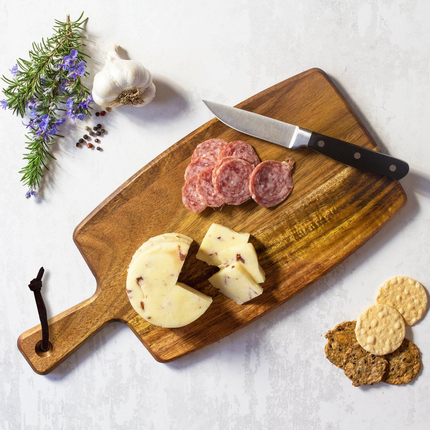 Acacia Wood Charcuterie Serving Paddle Board – Pre-Engraved (Ready for Pickup)