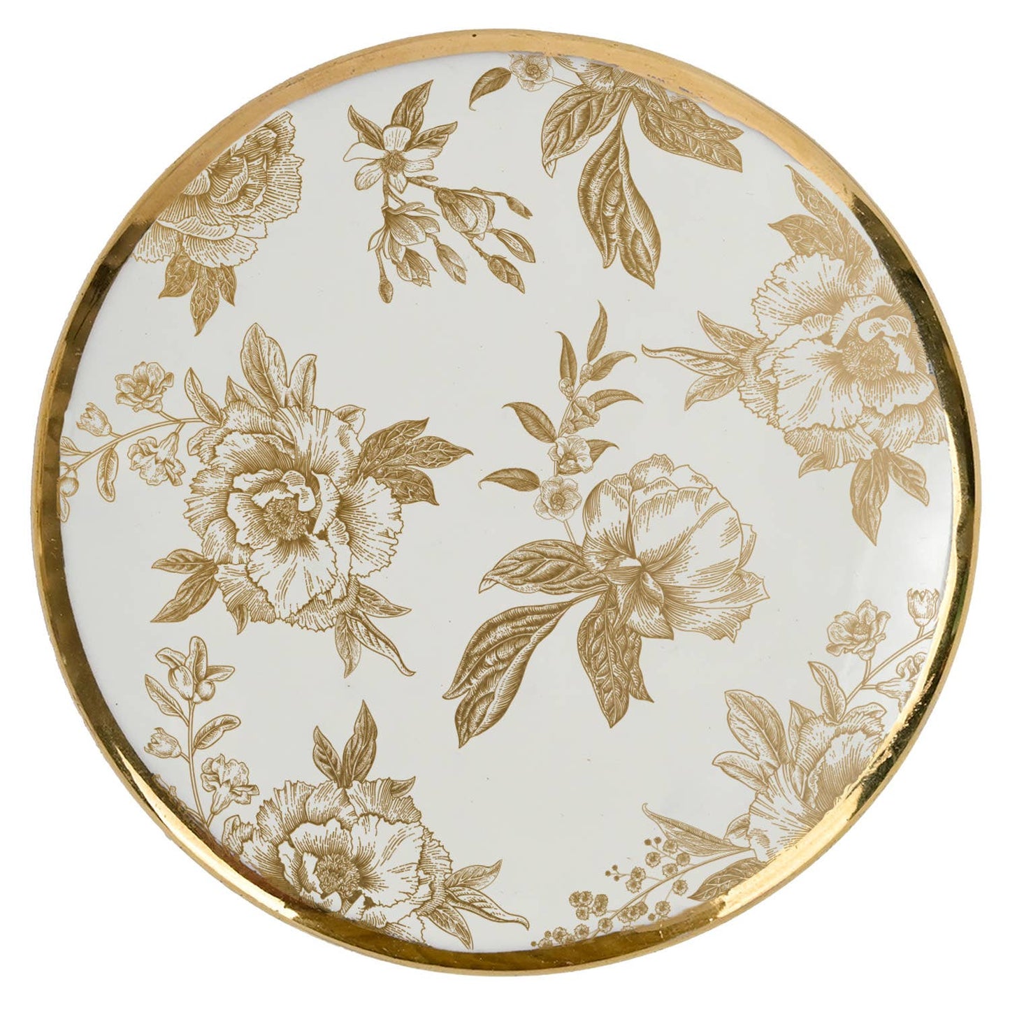 Gold Delft Ceramic Trinket Box