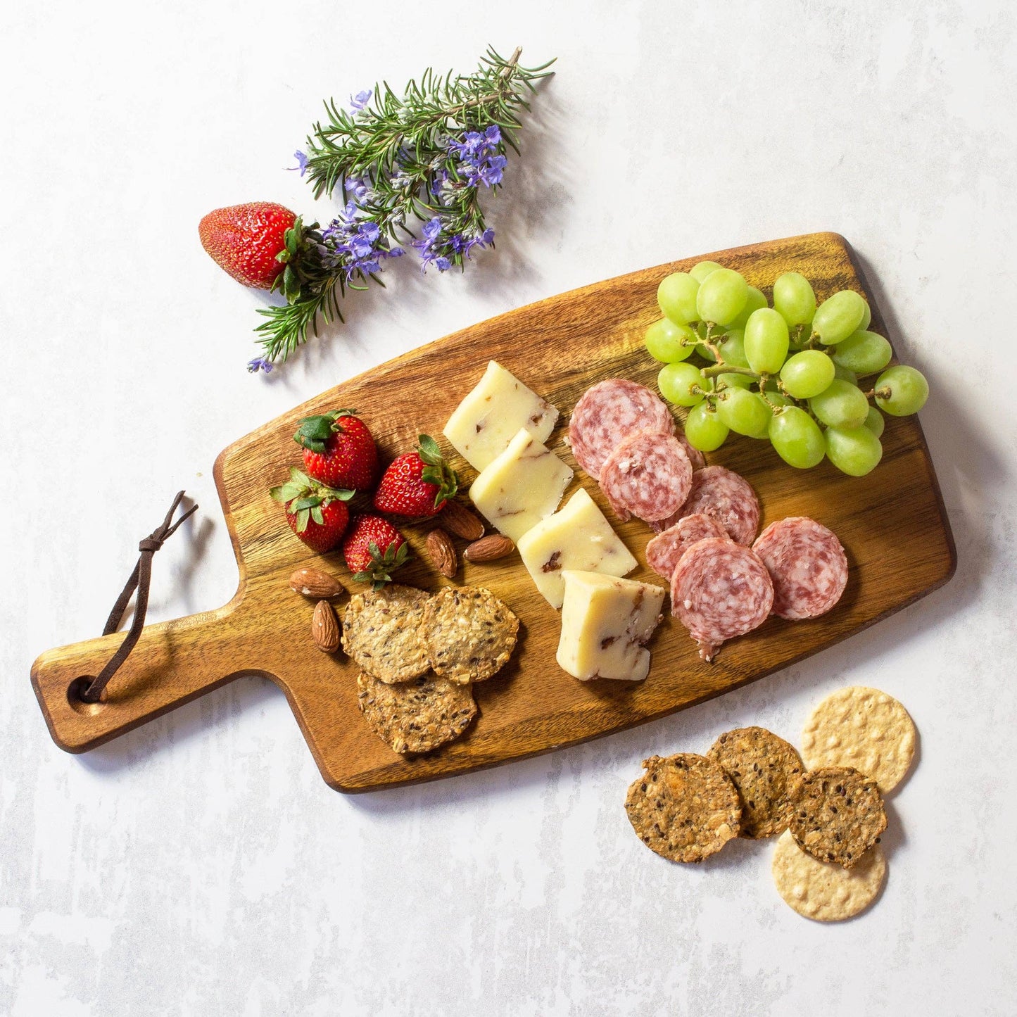 Acacia Wood Charcuterie Serving Paddle Board – Pre-Engraved (Ready for Pickup)